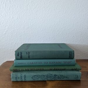 #7 Stack of 4 Hardcover Green Vintage Books